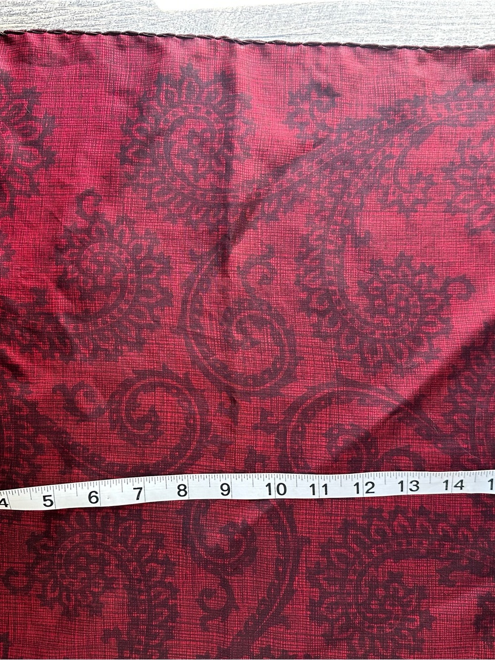 Vintage Red Paisley Scarf Pocket Square - Picture 4 of 5